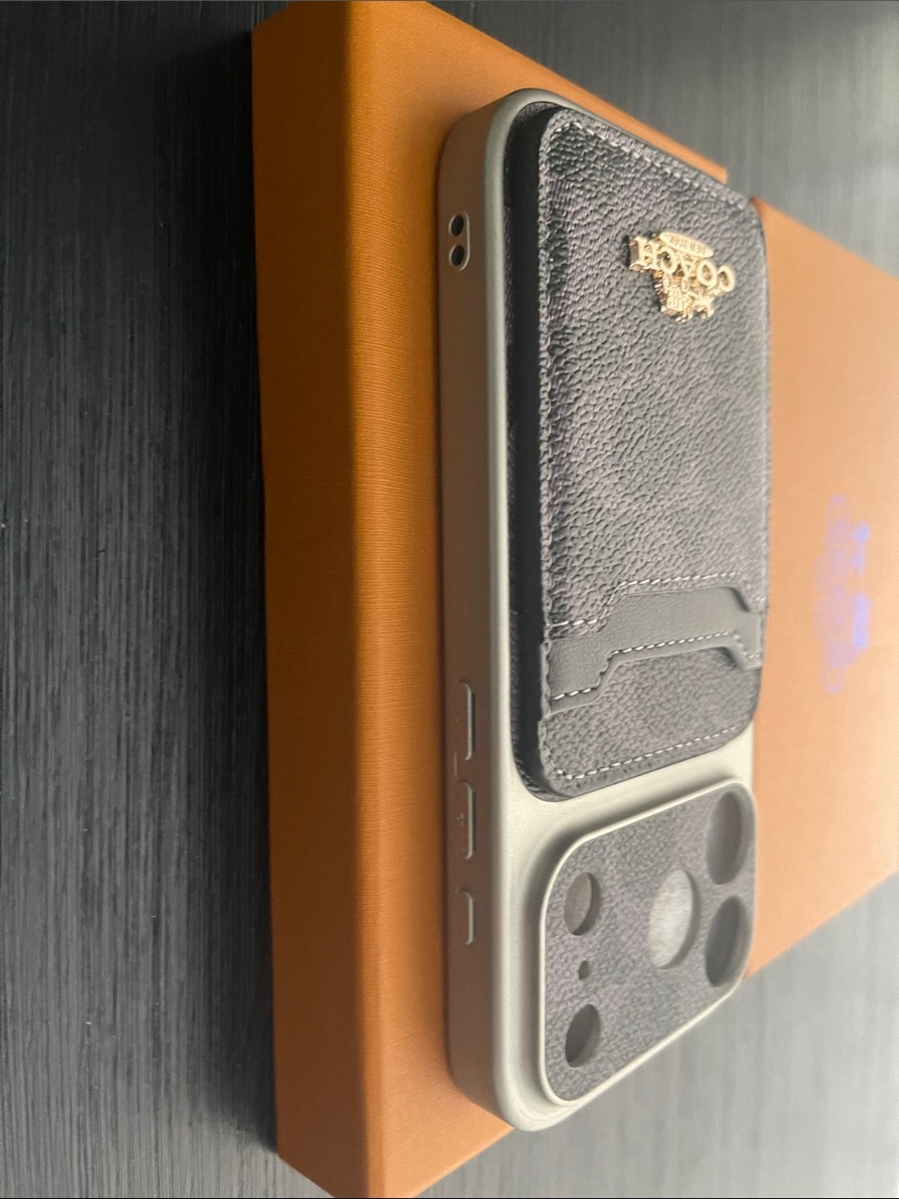 iPhone 17 pro Coach Card Case & Camera Cover in Black and Purple - Picture 4 of 10
